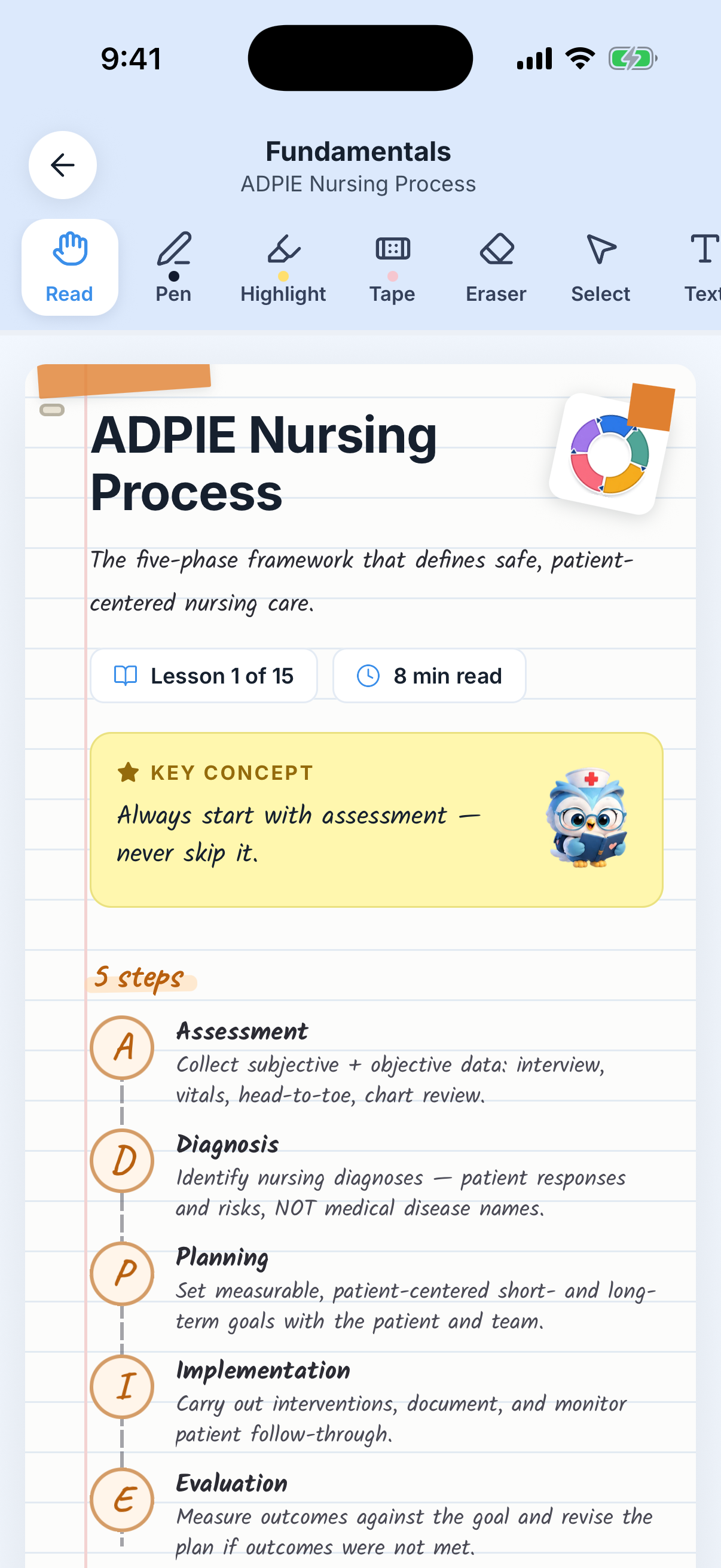 Nursentra screenshot: lesson